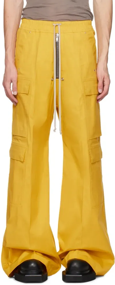 Rick Owens Yellow Cargobelas Cargo Pants In 12 Lemon