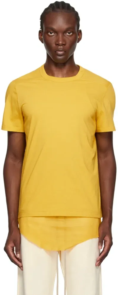 Rick Owens Yellow Porterville Short Level T-shirt In 12 Lemon