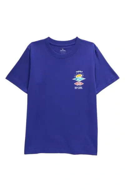 Rip Curl Kids' Search Icon Graphic T-shirt In Wild Berry