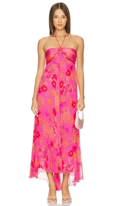 Rixo London Samira Dress In French Floral Pink