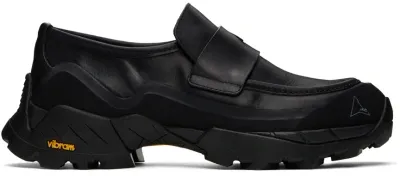 Roa Black Leather Loafers