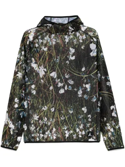 Roa Botanical-print Hoodie In Green