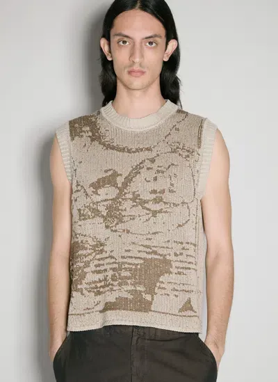 Roa Elk Knit Vest In Beige