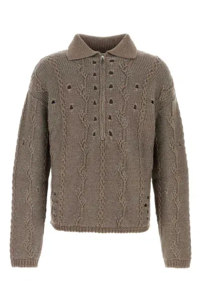 Roa Polo Cable Knit-l Nd  Male In Brown