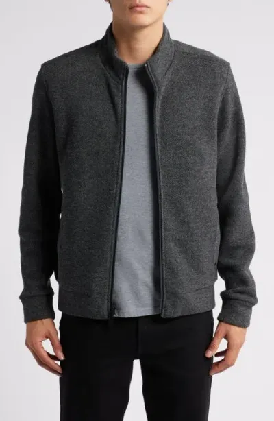 Robert Barakett Jacob Zip-up Wool Blend Jacket In Charcoal