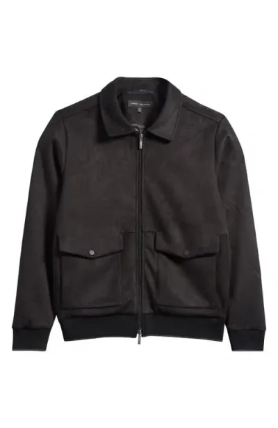 Robert Barakett Lachine Faux Suede Pilot Jacket In Black