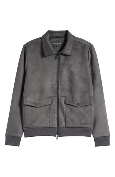 Robert Barakett Lachine Faux Suede Pilot Jacket In Charcoal