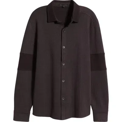 Robert Barakett White Stone Knit Overshirt In Port