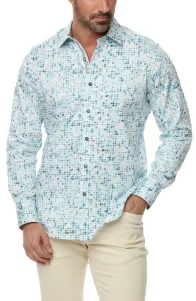 Robert Graham Barraza Classic Fit Stretch Button-up Shirt In Blue