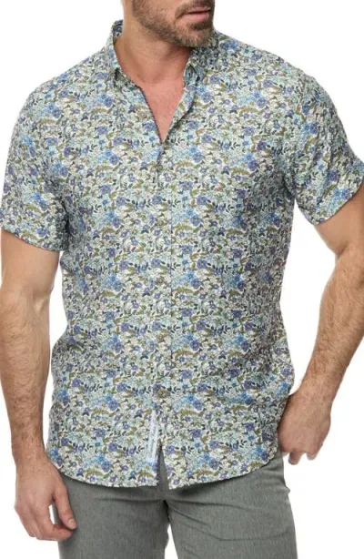 Robert Graham Craso Tailored Fit Floral Short Sleeve Button-up Shirt In Multi