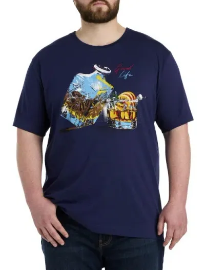 Robert Graham Dxl Robert Graham Good Life Whiskey Graphic Tee In Navy