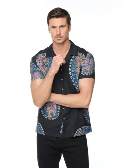 Robert Graham Goliath Short Sleeve Button Down Shirt In Black