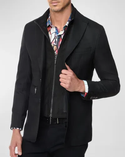 Robert Graham Men's Jetset Sport Coat With Removable Vest In Black