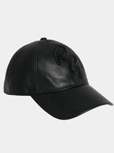 Robert Graham Rg Leather Baseball Hat In Black