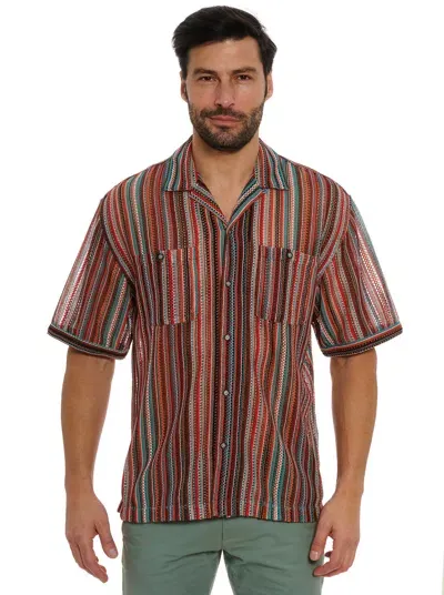 Robert Graham Serape Short Sleeve Button Down Shirt In Multi