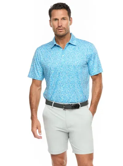 Robert Graham Torin Short Sleeve Knit Polo In Teal