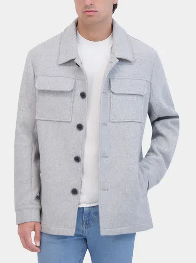 Robert Graham Wool Shirt Jacket In Stone