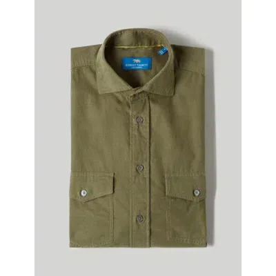 Robert Talbott Butler Pinwale Shirt In Olive