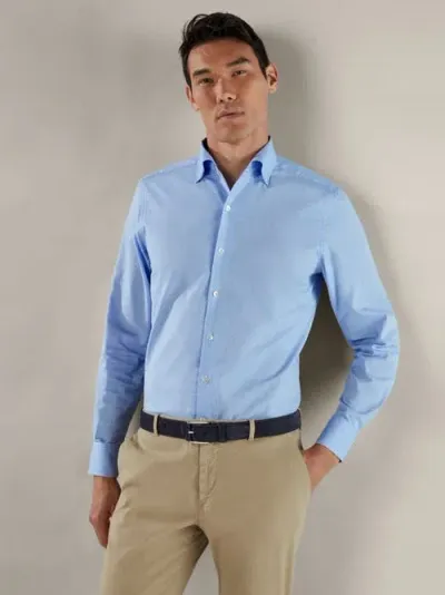 Robert Talbott Morgan Pinpoint Oxford Shirt In Blue Oxford