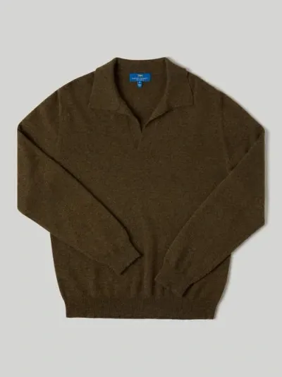 Robert Talbott Parsons Johnny Collar Sweater In Loden