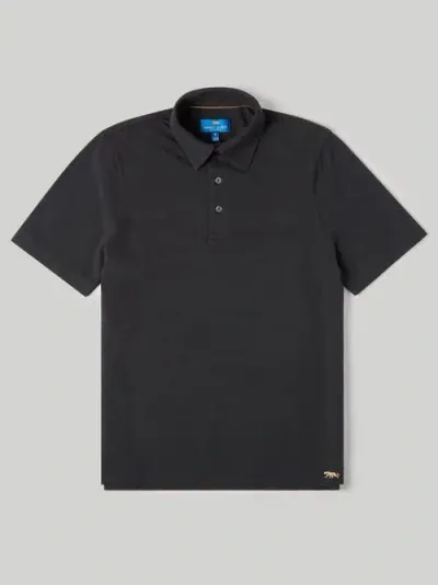 Robert Talbott Walker Short Sleeve Polo In Black