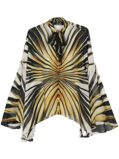 Roberto Cavalli Abstract-print Shirt In Black