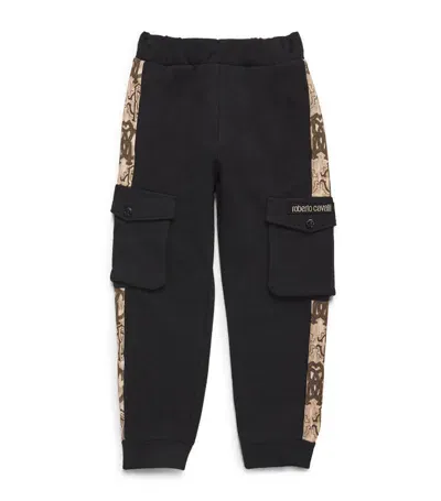 Roberto Cavalli Junior Kids' Cargo-pocket Sweatpants (4-16 Years) In Black