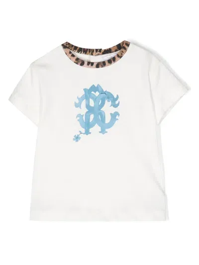 Roberto Cavalli Junior Babies' Monogram-print Cotton T-shirt In 00005