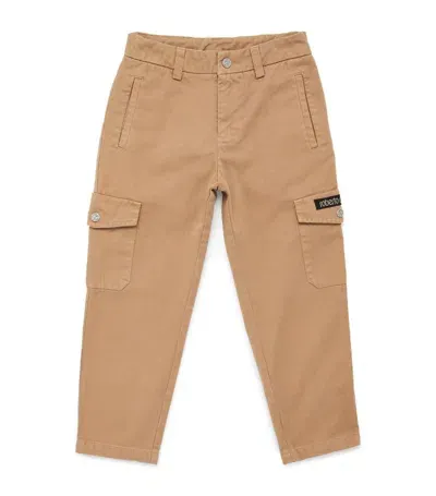 Roberto Cavalli Junior Kids' Twill Cargo Trousers (4-16 Years) In Beige