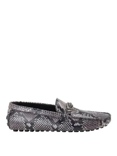 Roberto Cavalli Logo Print Loafer In Gris