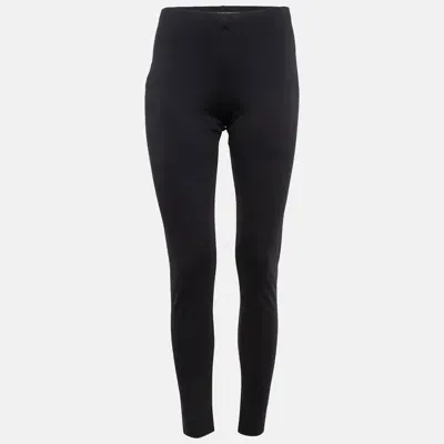 Pre-owned Roberto Cavalli Navy Blue Stretch Knit Leggings M