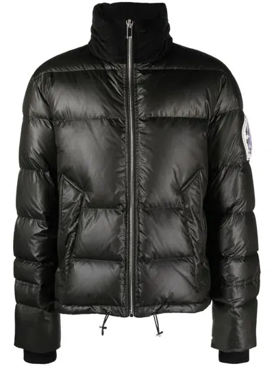 Roberto Cavalli Padded Corduroy-panel Jacket In Black