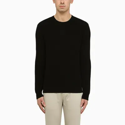 Roberto Collina Fine-knit Crew-neck Jumper In Black