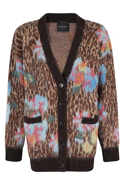 Roberto Collina Cardigan Jacquard In Brown