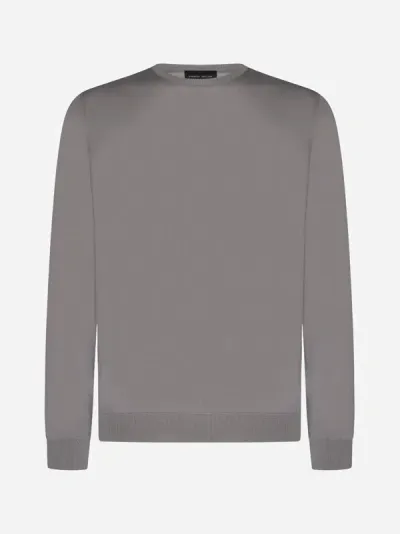 Roberto Collina Crewneck Knit Sweater In Grey