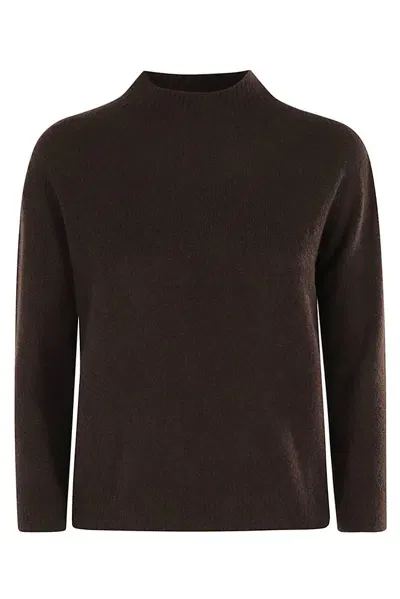 Roberto Collina Crewneck Knit Sweater In Brown