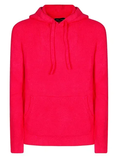 Roberto Collina Drawstring Knitted Hoodie In Pink