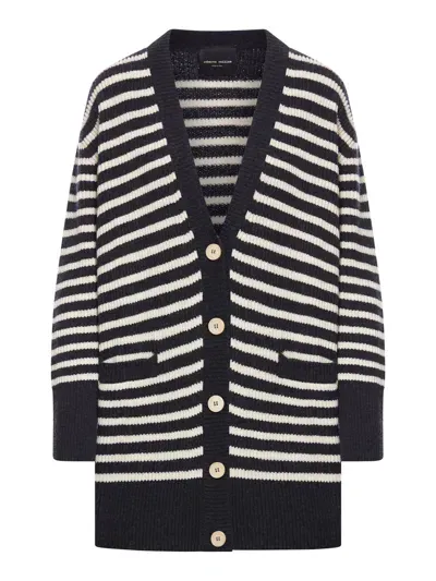 Roberto Collina English Rib Cardigan In Black