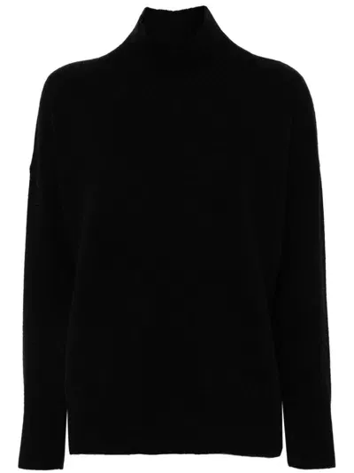 Roberto Collina High-neck Wool-cashmere Jumper In Black