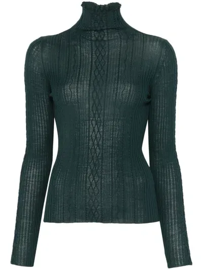 Roberto Collina High-neck Sweater In Green