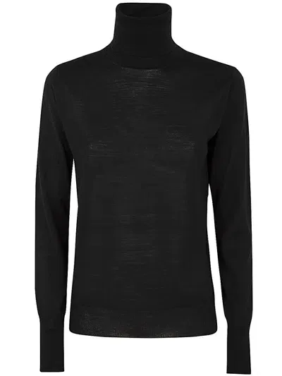 Roberto Collina Long Sleeves Turtle Neck Sweater Clothing In Black