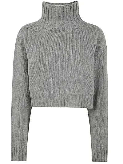 Roberto Collina Long Sleeves Turtle Neck Sweater Clothing In Grey