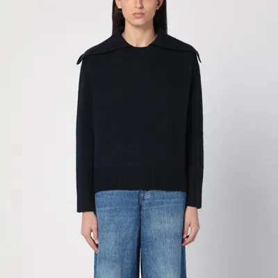 Roberto Collina Navy Blue Jumper In Wool Blend