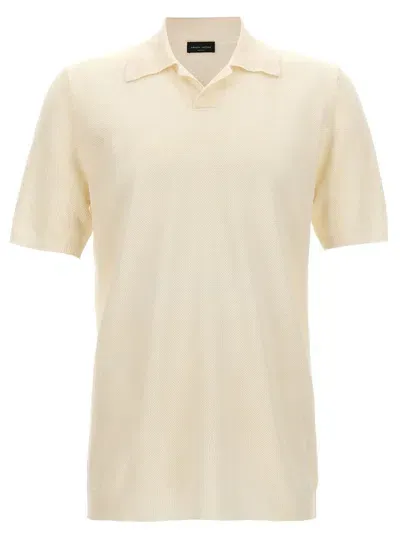 Roberto Collina Openwork Polo Shirt In White