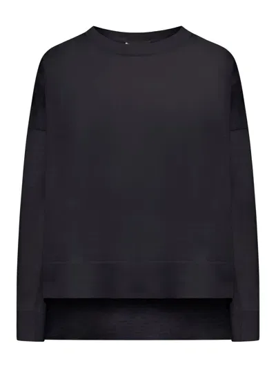 Roberto Collina Oversized Crew Neck Sweater In Black