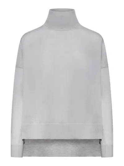 Roberto Collina Oversized Turtleneck Sweater In Grey