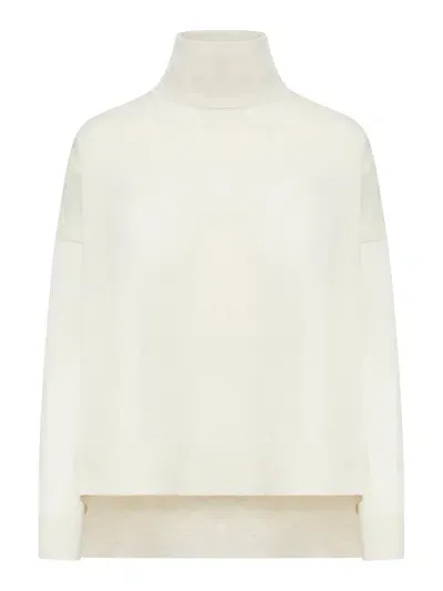 Roberto Collina Oversized Turtleneck Sweater In Nude & Neutrals