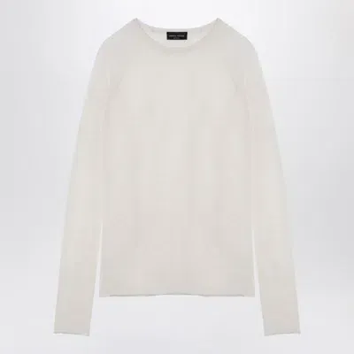 Roberto Collina Semi-transparent Milk-coloured Jumper In White