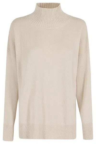 Roberto Collina Turtleneck Knit Sweater In Beige