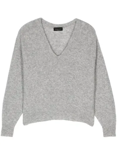 Roberto Collina V-neck Sweater In Grey